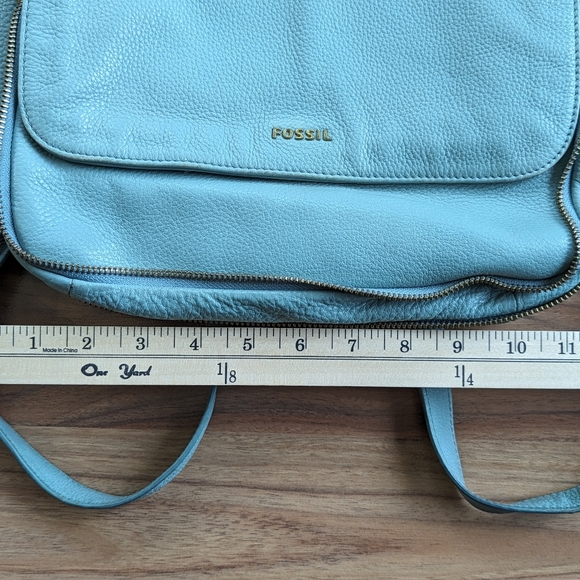 Fossil Claire Aqua Teal Leather Backpack - Picture 10 of 14